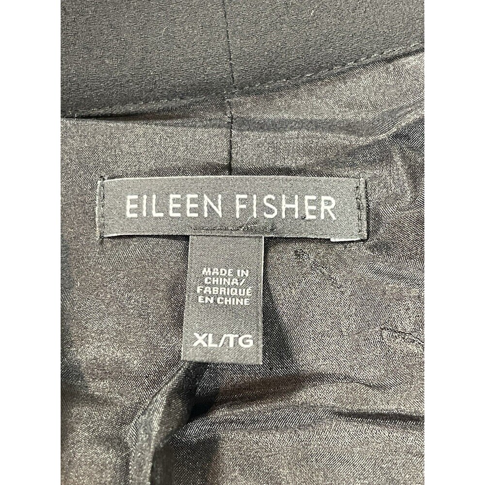 Eileen Fisher Black 100% Silk Open Front Cardigan Top XL Lagonlook Minimalist - Picture 5 of 12